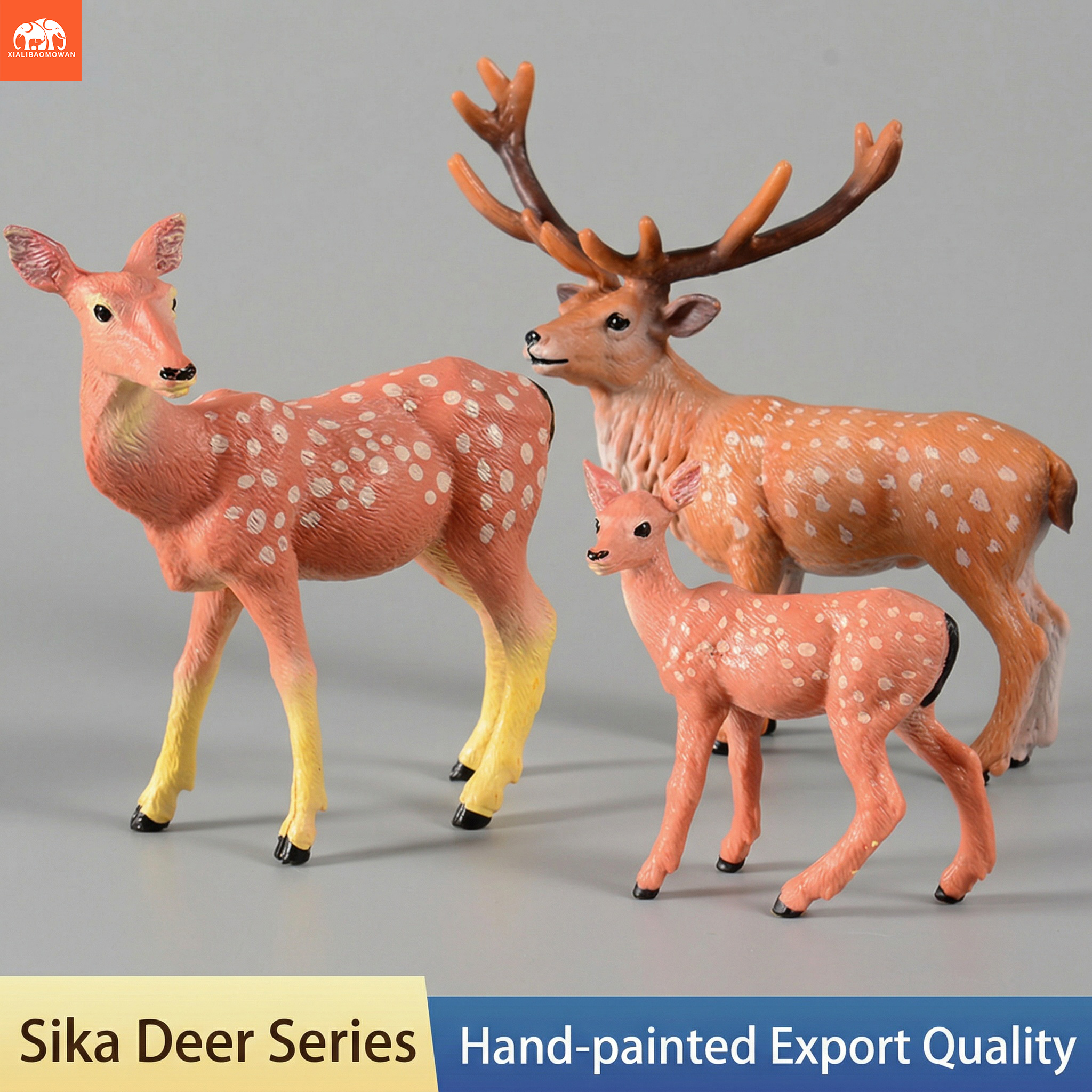 Kids First Education - Simulation Forest Deer Figurines Set Sika