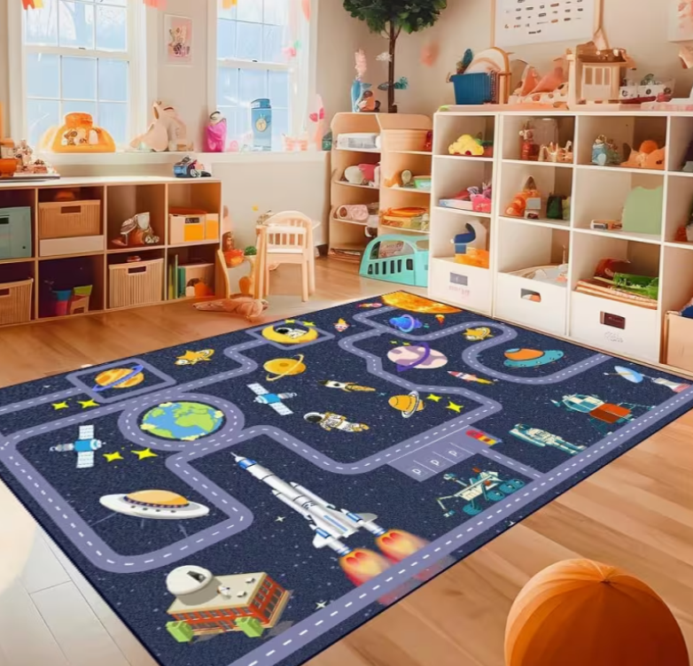Kids Education Room - Space Adventure Rug Kids Rug with