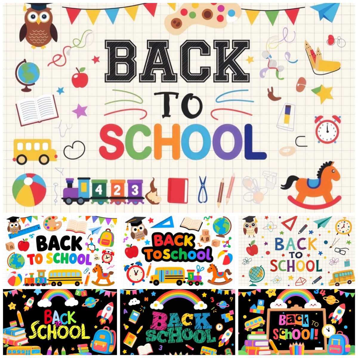 Kids Education Banner - Back To School Photography Backdrop Education