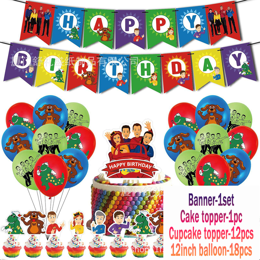Cartoon The Wiggles Themed Bir - Kids Education Banner avaliação e preço