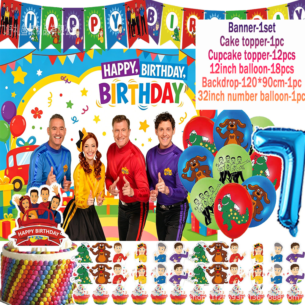 Cartoon The Wiggles Themed Bir - Kids Education Banner avaliação e preço