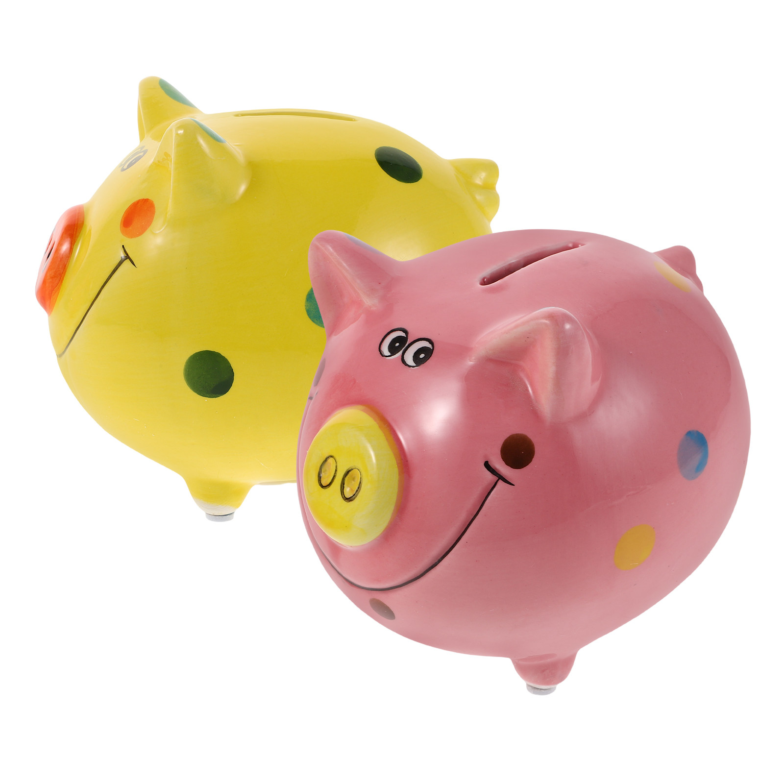 2Pcs Vibrant Pig Design Cerami - Kids Education Savings avaliação e preço