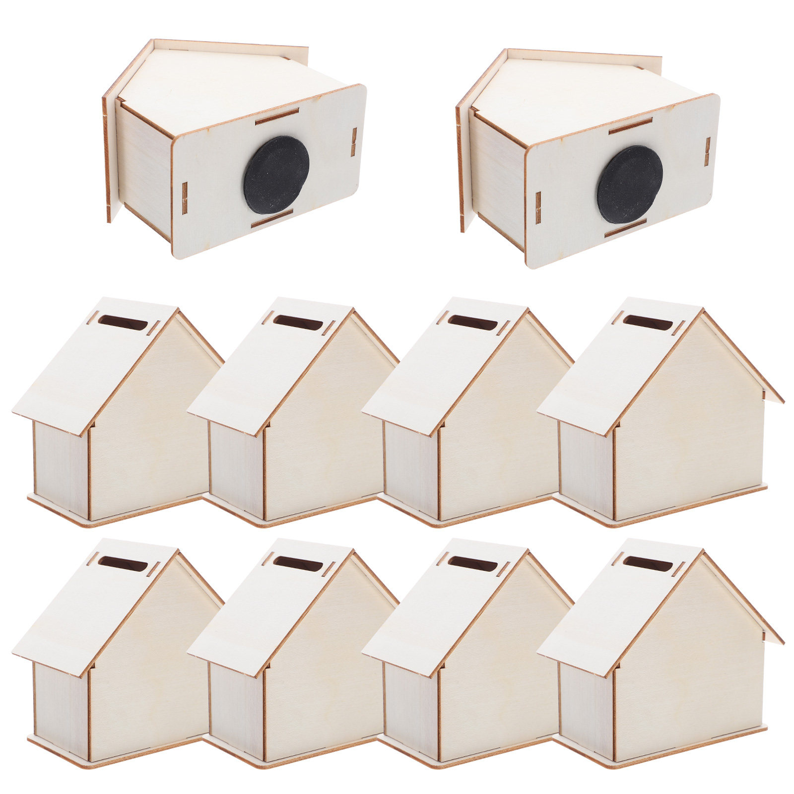 10Pcs Wooden DIY Cabin Coin Ba - Kids Education Savings avaliação e preço
