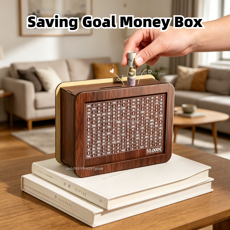 Saving Goal Wooden Money Bank  - Kids Education Savings avaliação e preço