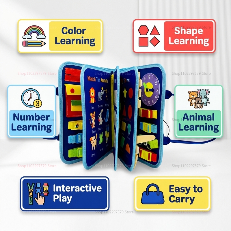 Montessori Busy Board Sensory  - Kids Educational Game 3 avaliação e preço
