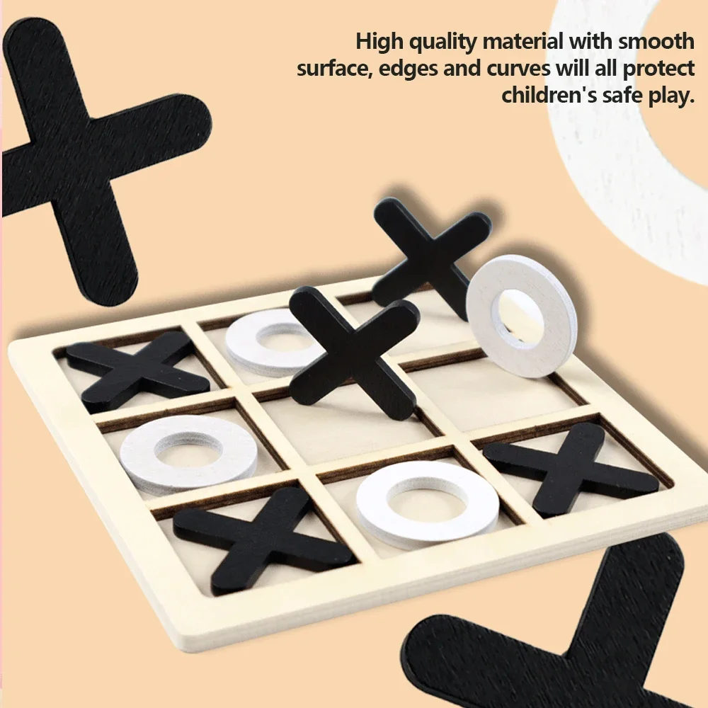 Wooden XO Tic Tac Toe Game Min - Kids Educational Game 3 avaliação e preço