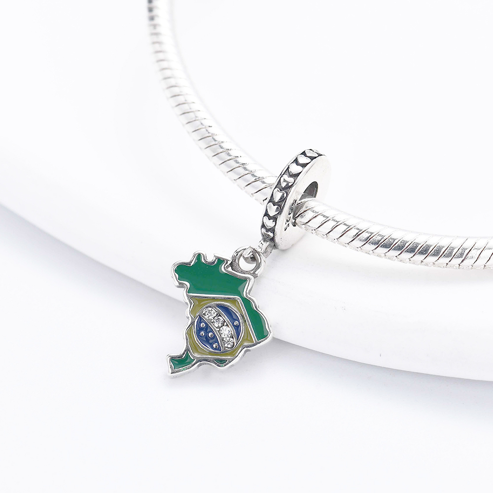 925 Sterling Silver Fashion Ch - Puzzle Map World avaliação e preço