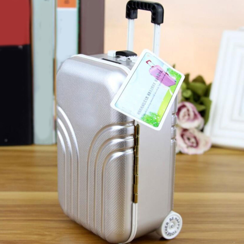 1Pcs Luggage Piggy Bank Plasti - Kids Education Savings avaliação e preço