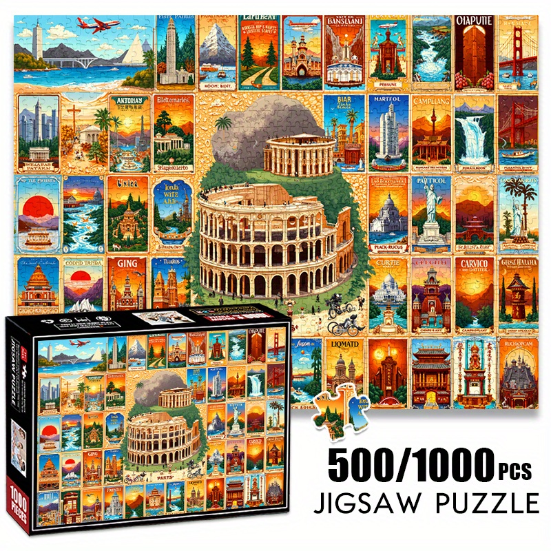500/1000pcs Paper Jigsaw Puzzl - Puzzle Map World avaliação e preço