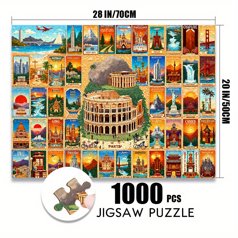 500/1000pcs Paper Jigsaw Puzzl - Puzzle Map World avaliação e preço