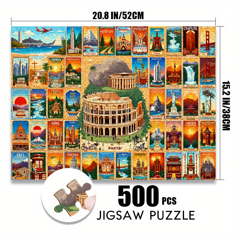 500/1000pcs Paper Jigsaw Puzzl - Puzzle Map World avaliação e preço
