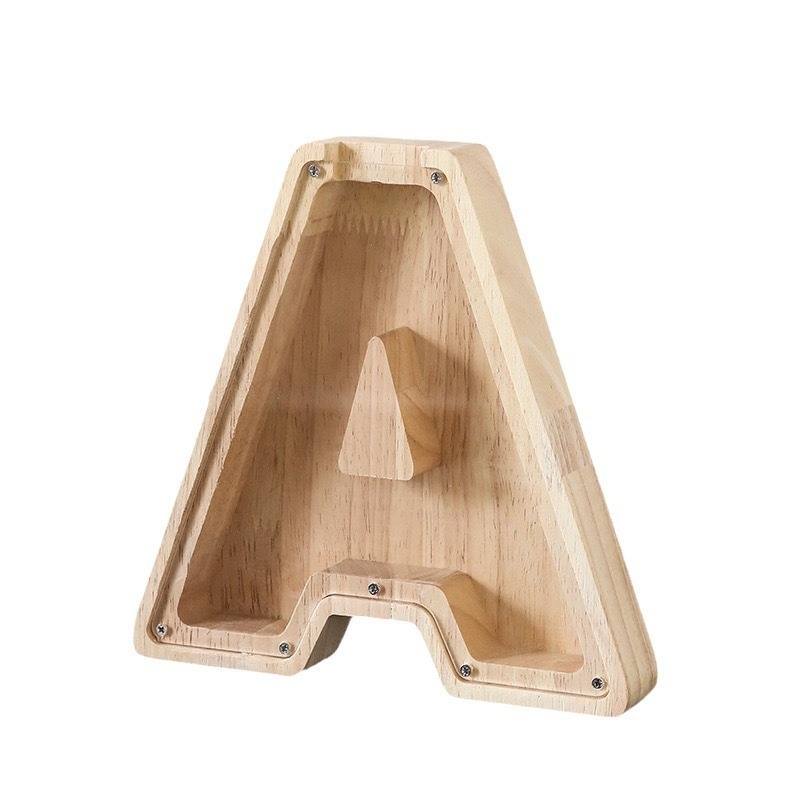Wooden 26 Letter Alphabet Coin - Kids Education Savings avaliação e preço