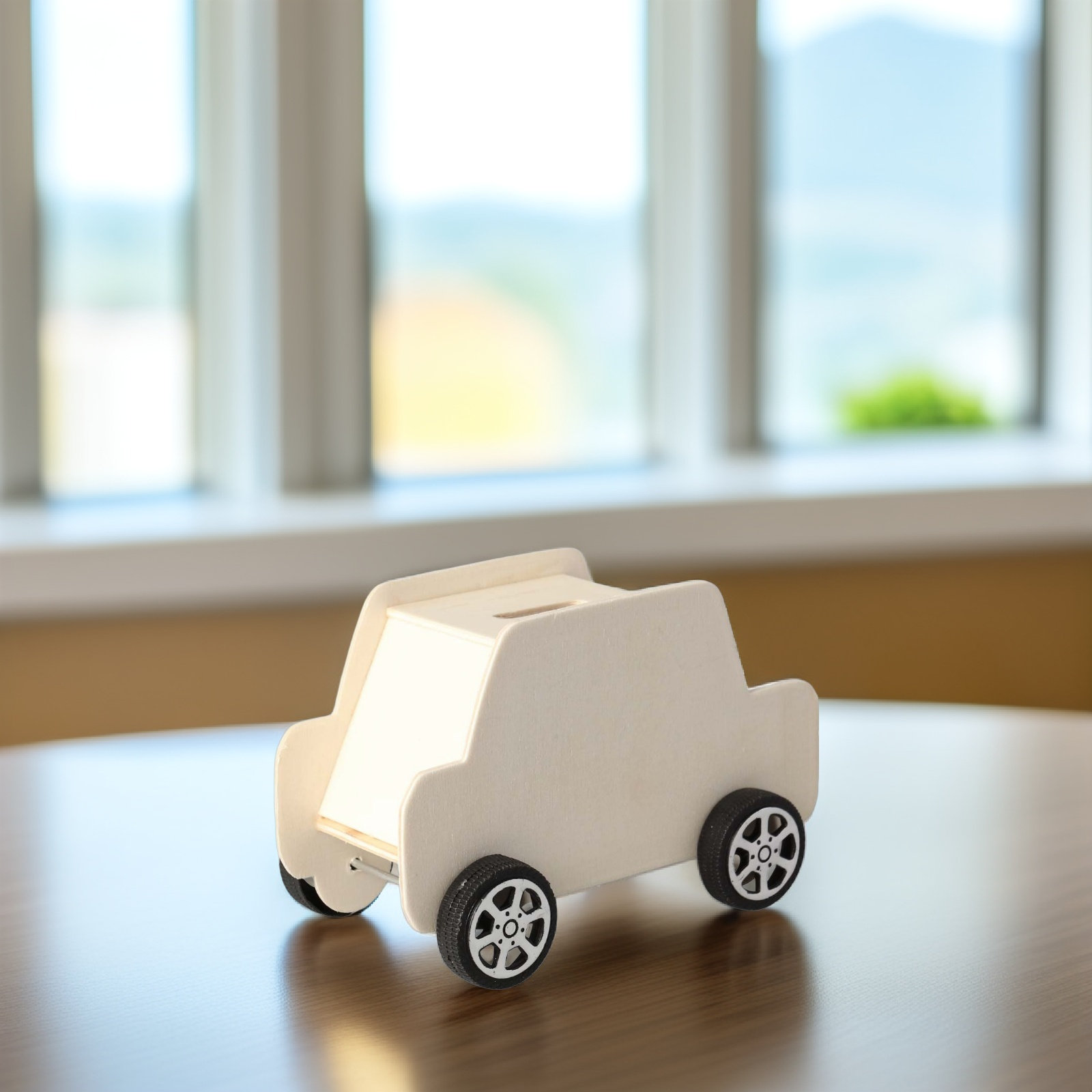 Wooden Car Piggy Bank DIY Colo - Kids Education Savings avaliação e preço