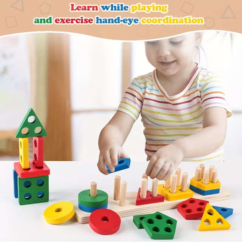 Montessori Wooden Games Baby T - Kids Educational Game 3 avaliação e preço