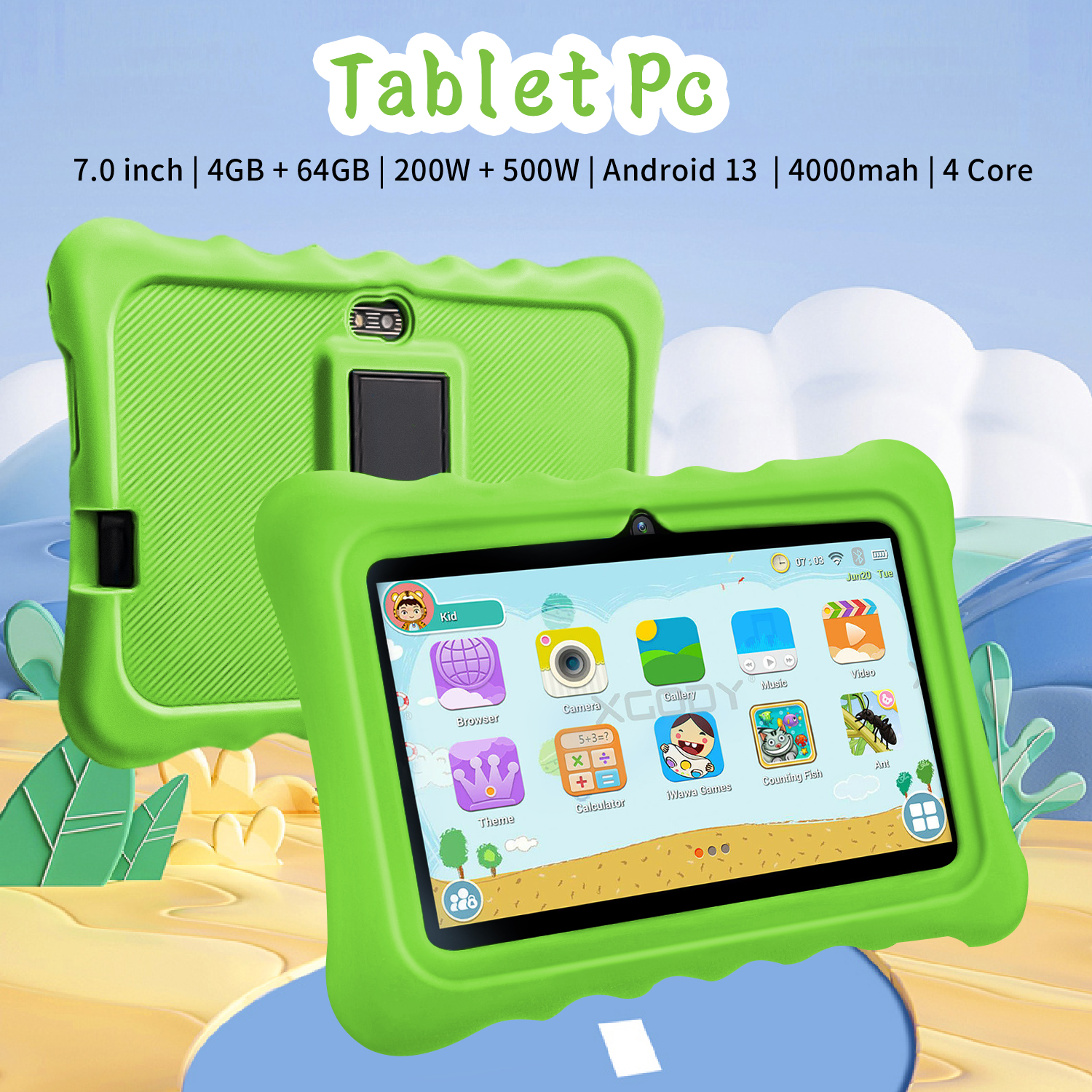 7 Inch Kids Tablet Quad Core 4 - Kids Education Tablet avaliação e preço