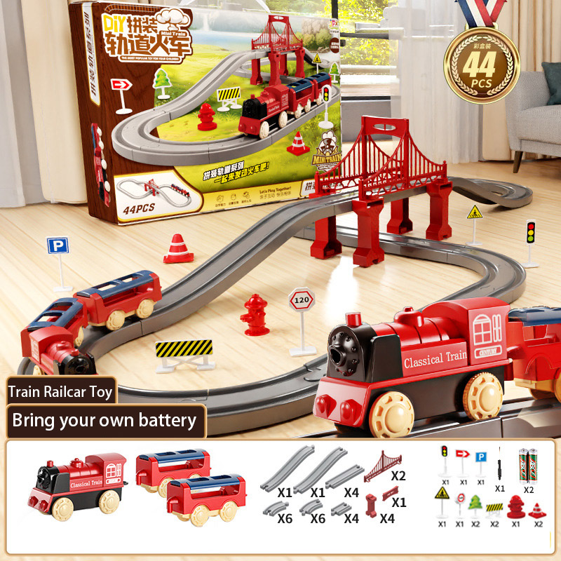 44Pcs/set Electric Train Track - Free Educational Games For Kids avaliação e preço