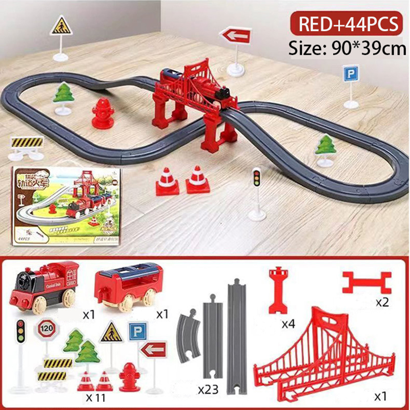 44Pcs/set Electric Train Track - Free Educational Games For Kids avaliação e preço