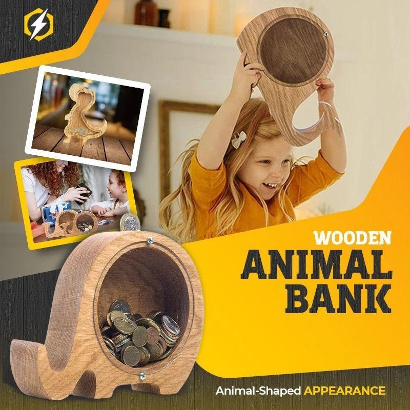 Wooden Animal Alphabet Piggy B - Kids Education Savings avaliação e preço