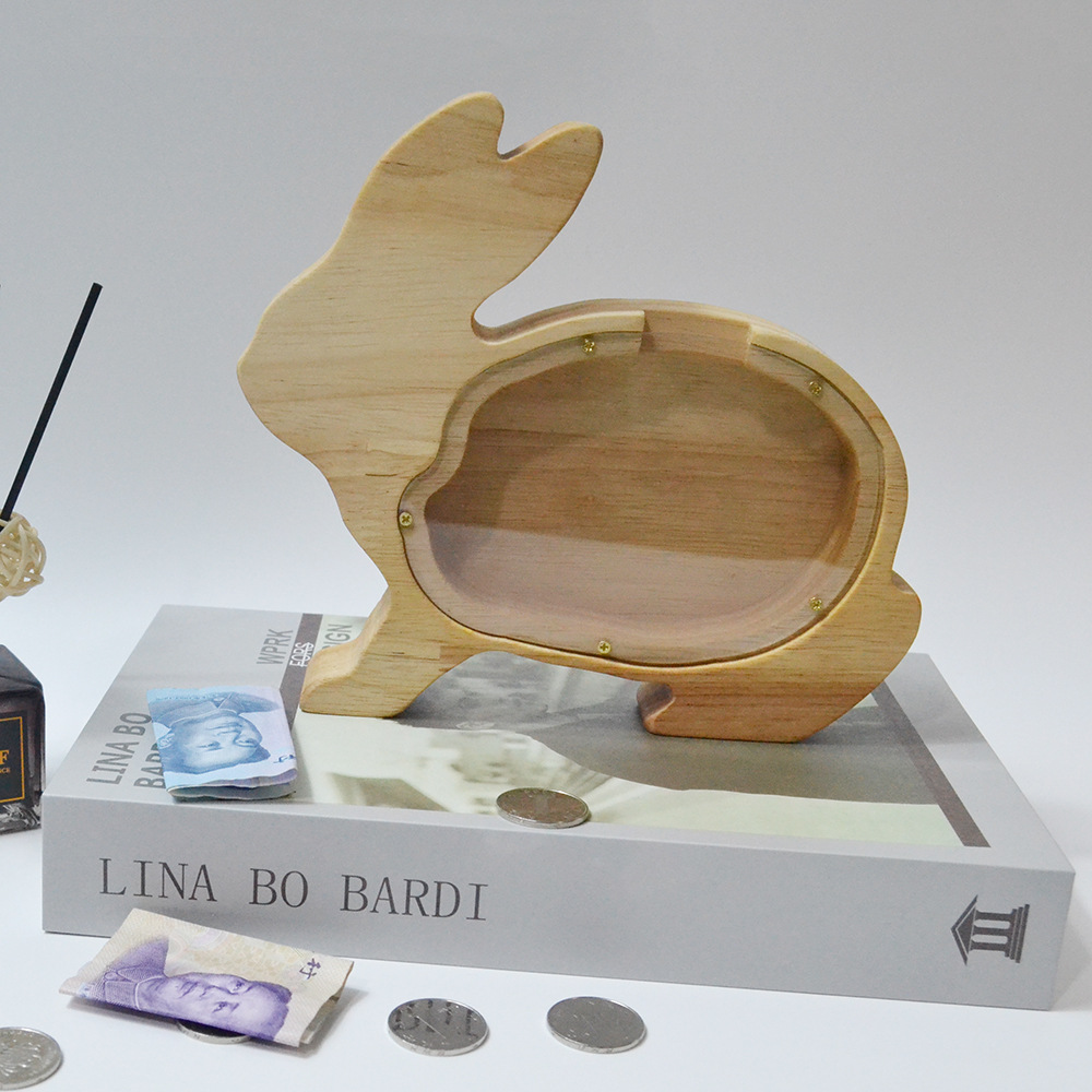 Wooden Animal Alphabet Piggy B - Kids Education Savings avaliação e preço