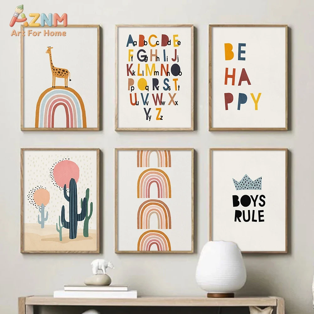 Rainbow Alphabet Poster Educat - Kids Education Room avaliação e preço