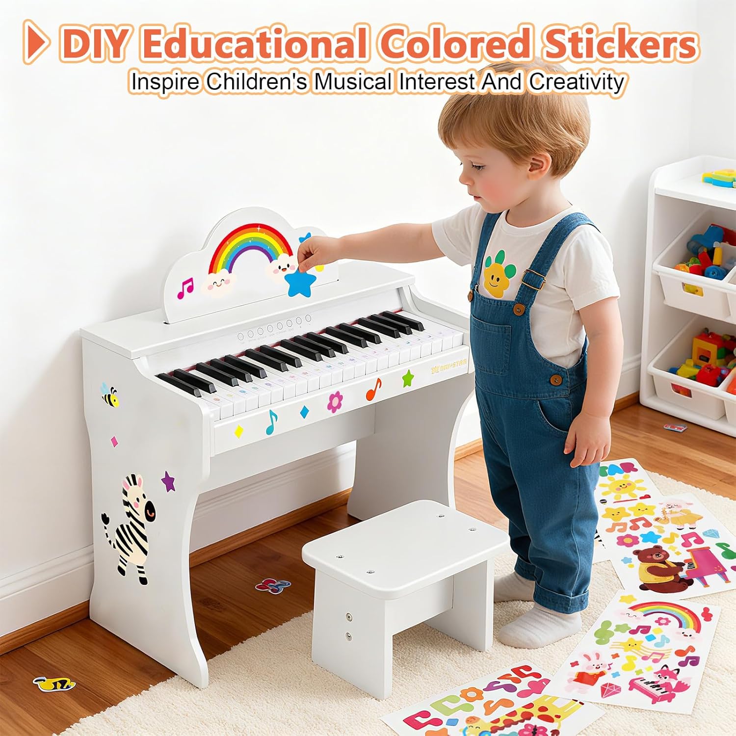 Educational 37-Key Wooden Keyb - Kids Education Music avaliação e preço