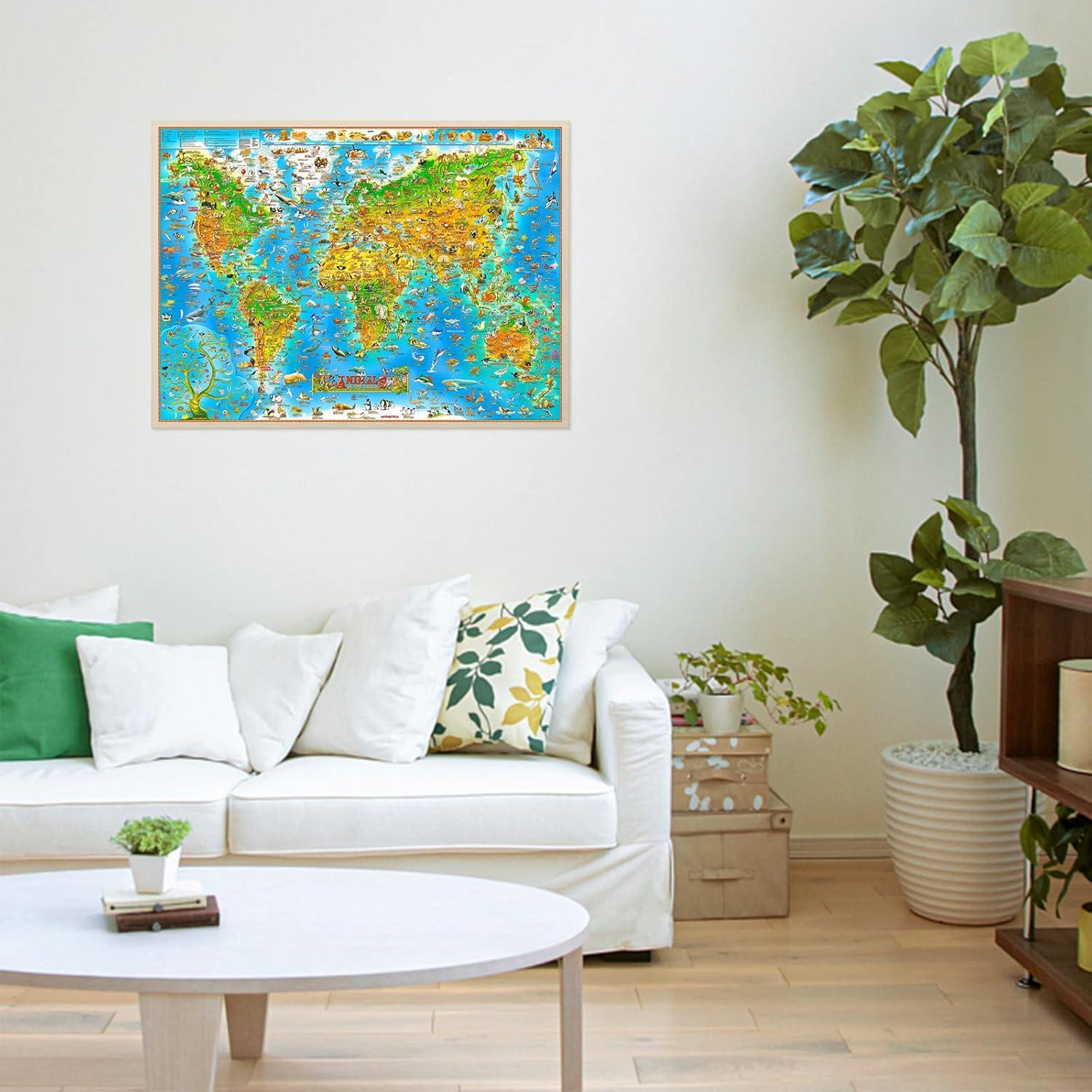 150/300/500/1000 Pieces Jigsaw - Puzzle Map World avaliação e preço