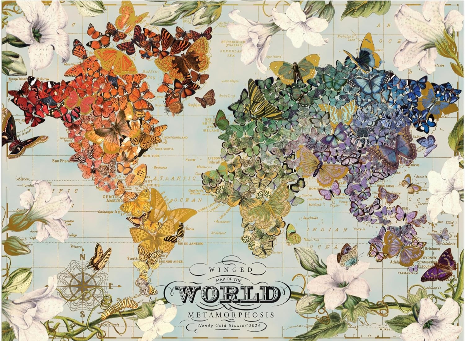 120/300/500/1000 Piece Butterf - Puzzle Map World avaliação e preço