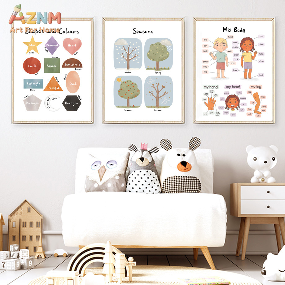 Seasons Shapes Colors Body Num - Kids Education Room avaliação e preço
