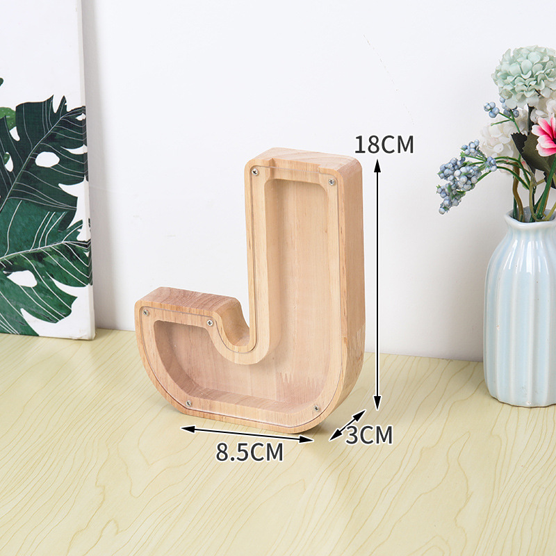 Wooden Alphabet Money Box for  - Kids Education Savings avaliação e preço