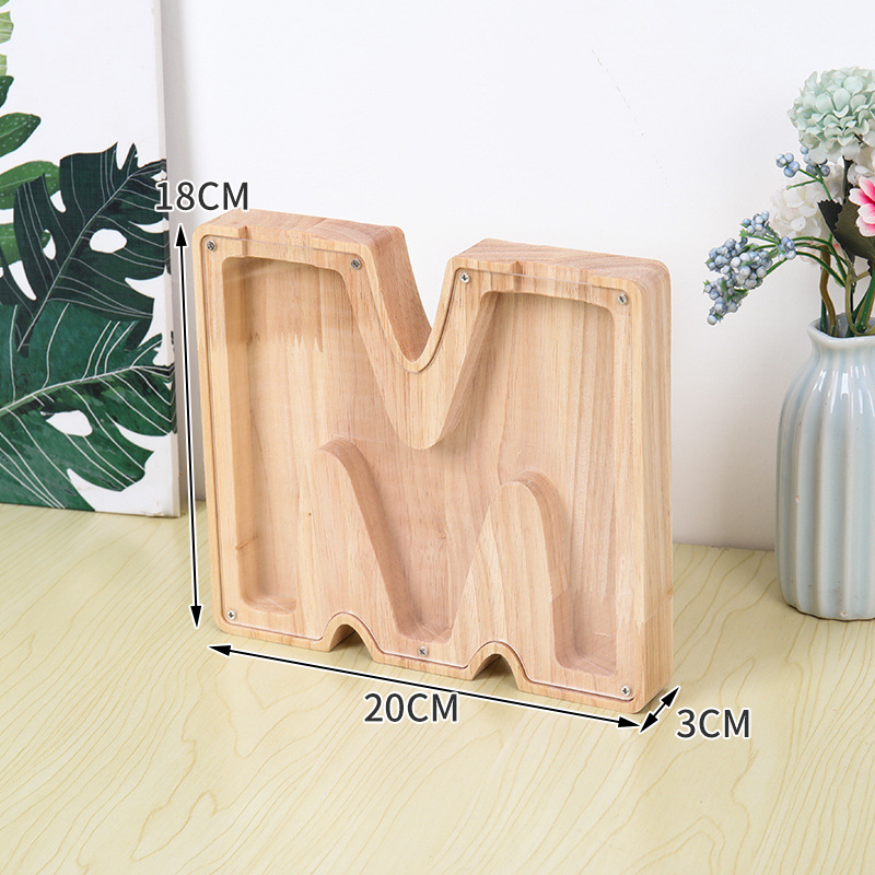 Wooden Alphabet Money Box for  - Kids Education Savings avaliação e preço