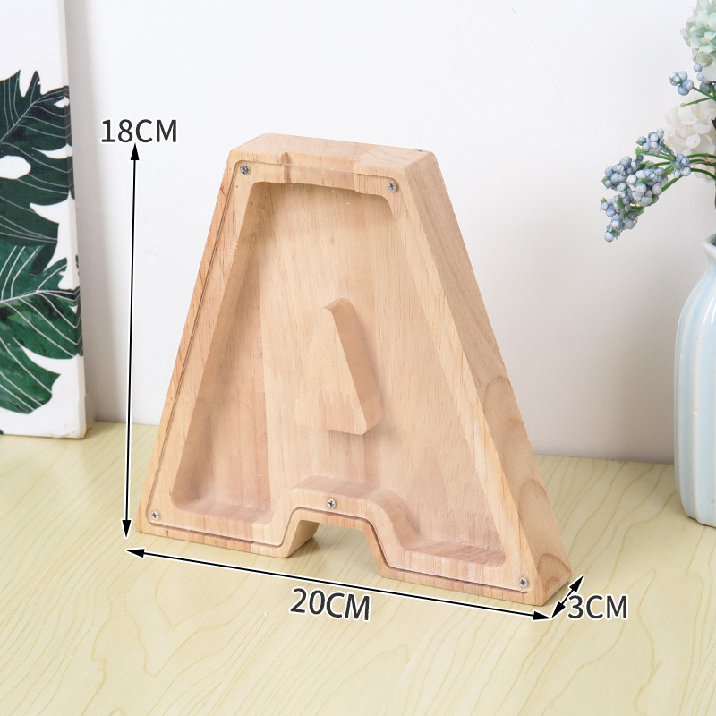 Wooden Alphabet Money Box for  - Kids Education Savings avaliação e preço