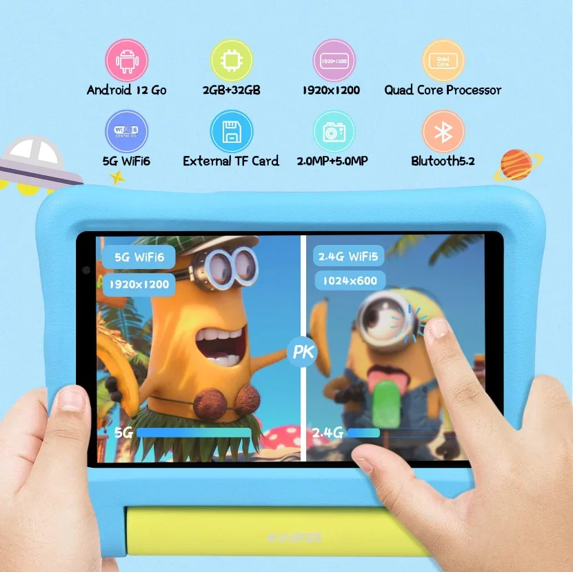 7 Inch 5G WiFi 6 Android12 A13 - Kids Education Software For Pc avaliação e preço