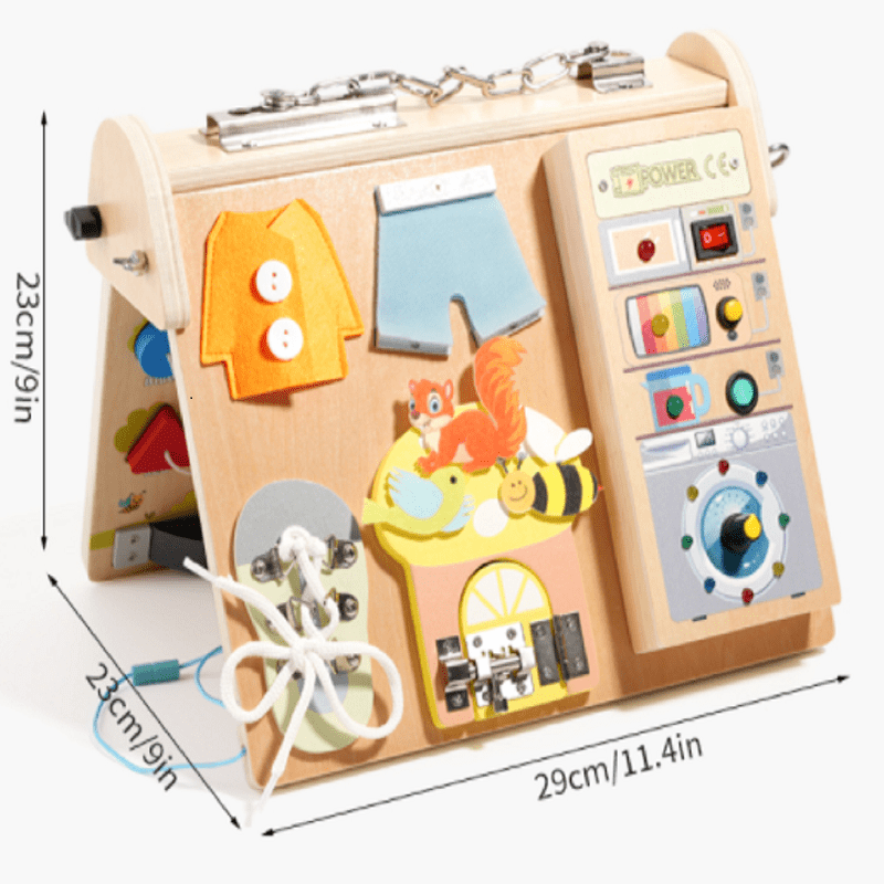 Wooden 4-in-1 Busy Board with  - Kids Educational Game 3 avaliação e preço