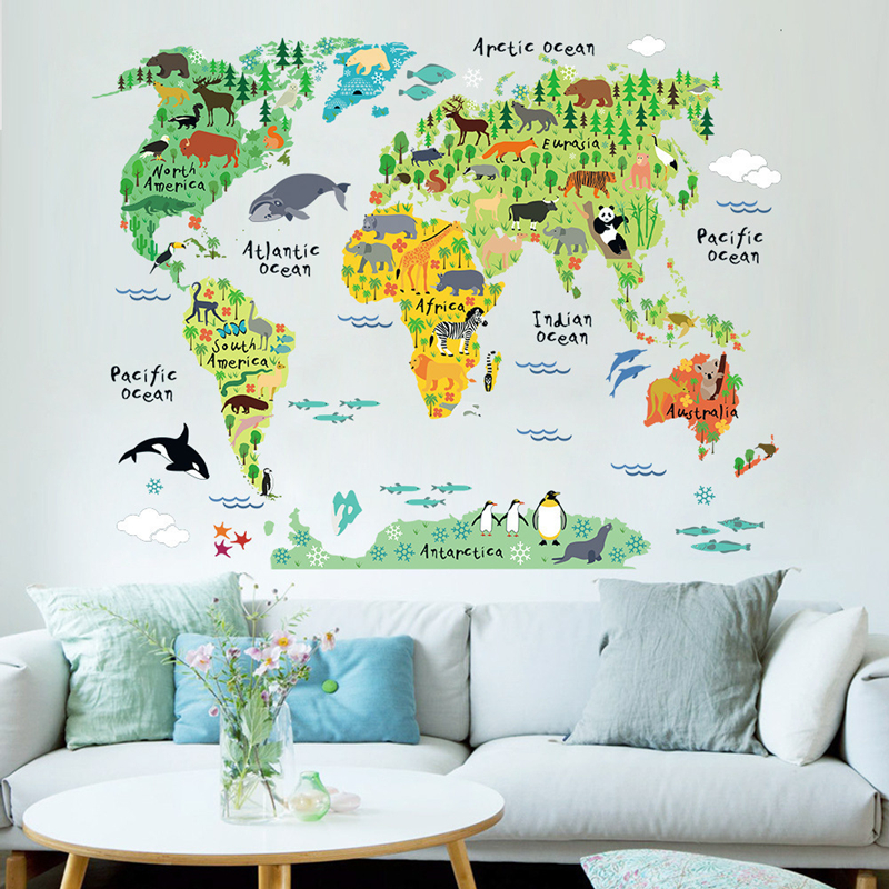Cartoon Animal Territory Map V - Puzzle Map World avaliação e preço