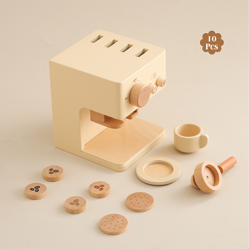 Baby Wooden Coffee Maker Toys  - Kids Education Music avaliação e preço