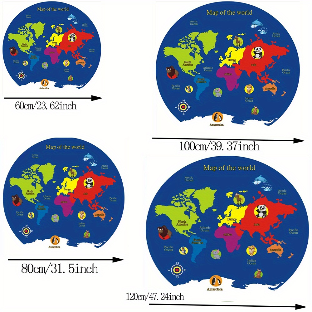 World Map Round Rug Flannel Ed - Kids Education Room avaliação e preço