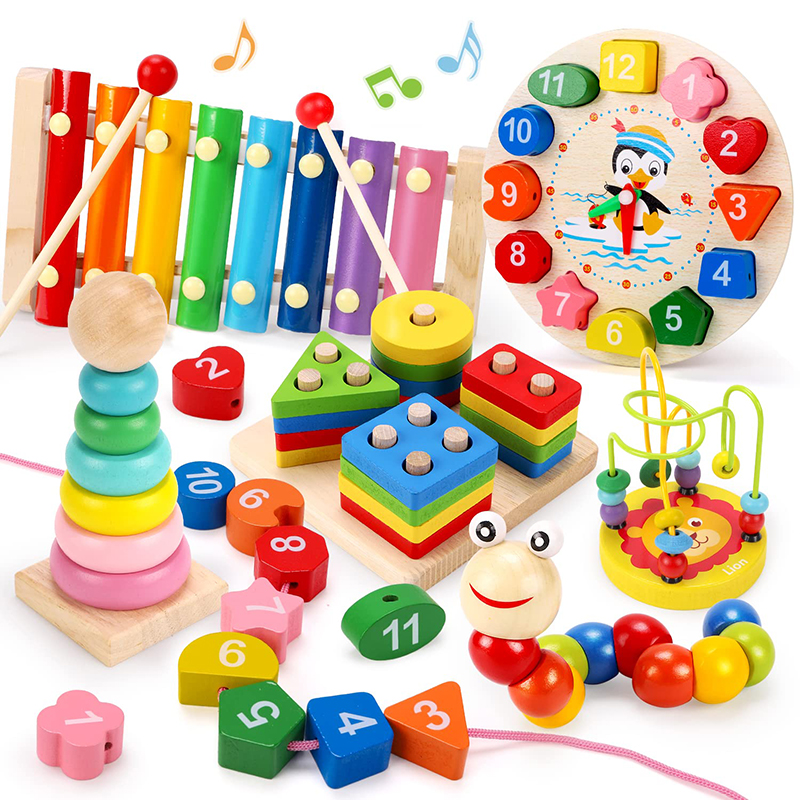 5-6pcs/set Montessori Wooden T - Kids Educational Game 3 avaliação e preço