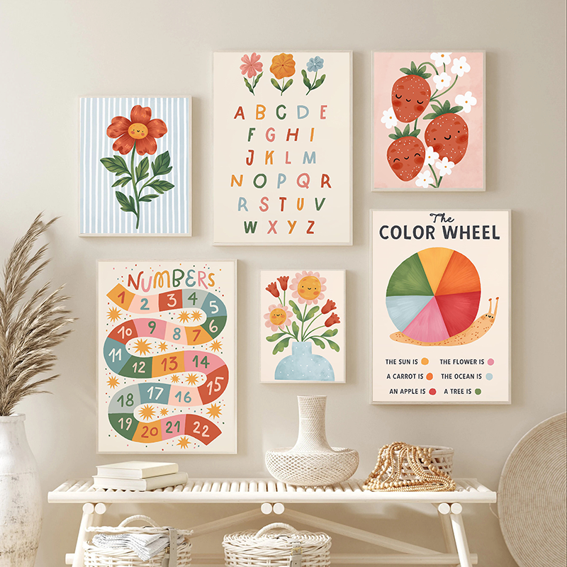 Floral Alphabet Education Kid  - Kids Education Room avaliação e preço