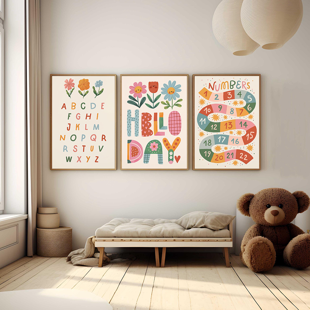 Floral Alphabet Education Kid  - Kids Education Room avaliação e preço