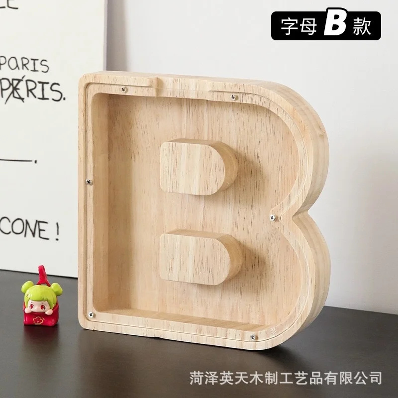 Wooden 26 Letter Alphabet Coin - Kids Education Savings avaliação e preço