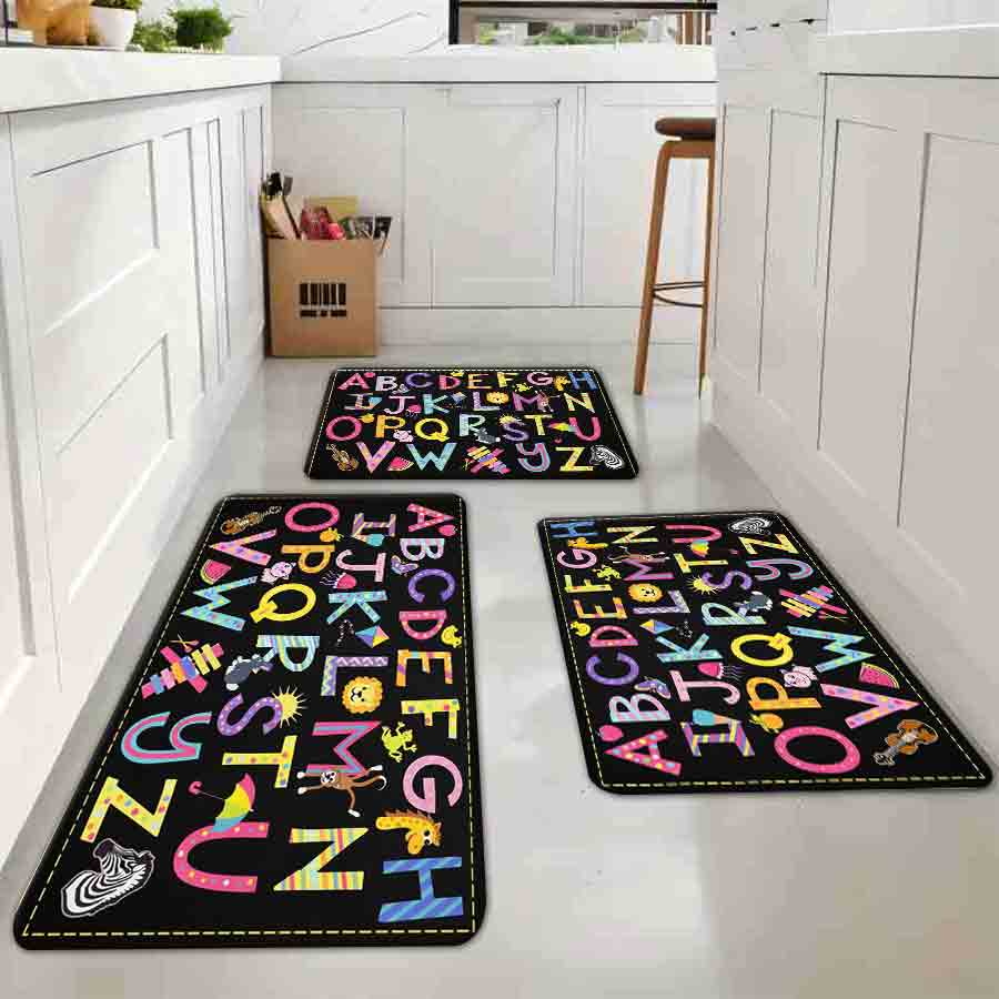 1/2/3Pcs Flannel Kitchen Mat—A - Kids Education Room avaliação e preço