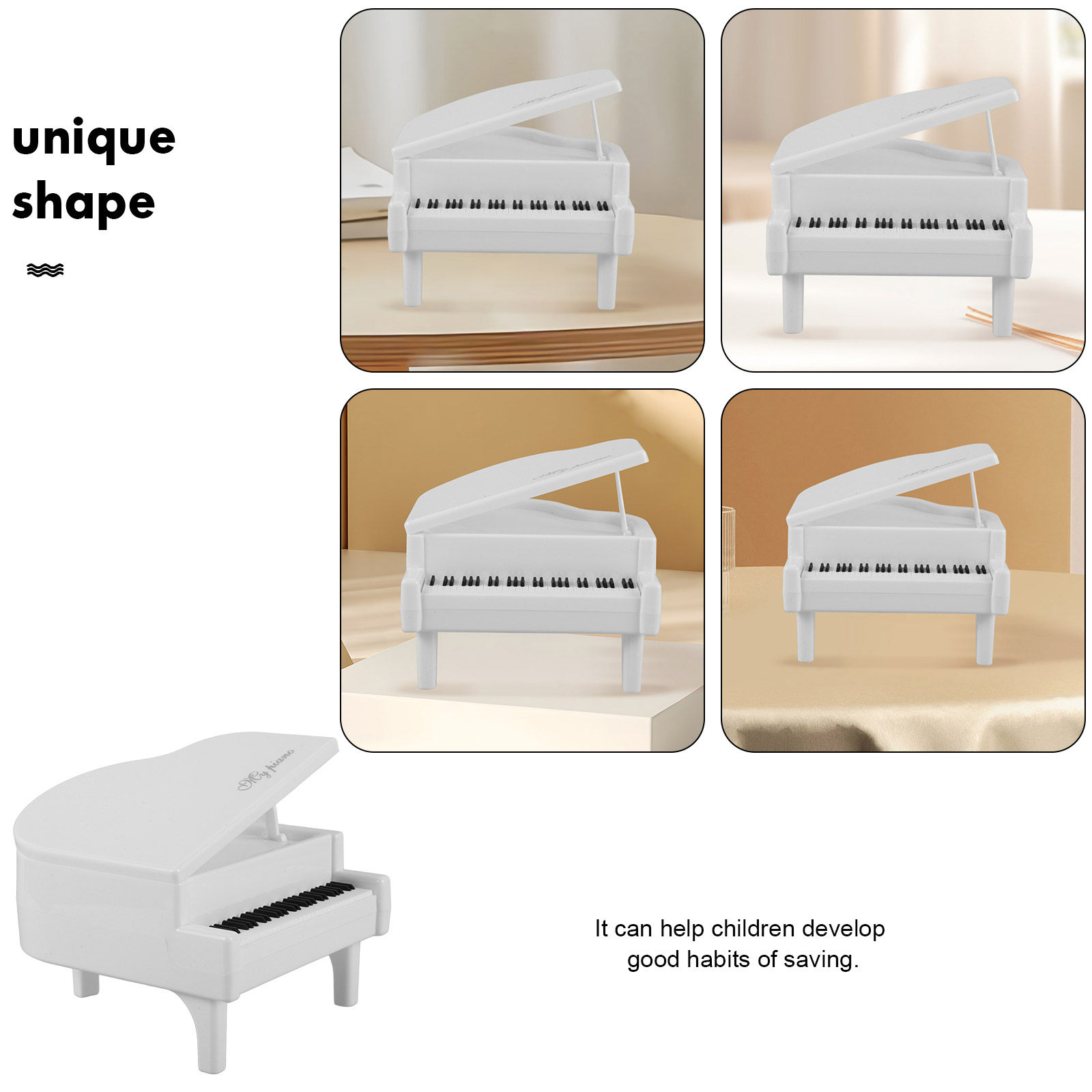 Piano Shaped Kids Money Box Cr - Kids Education Savings avaliação e preço
