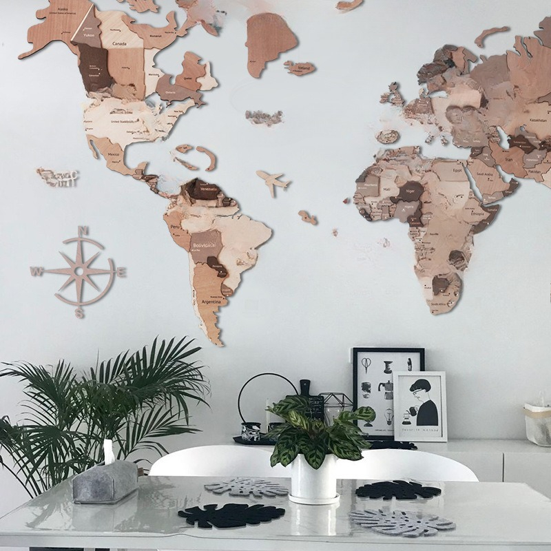 Solid wood world map puzzle wa - Puzzle Map World avaliação e preço