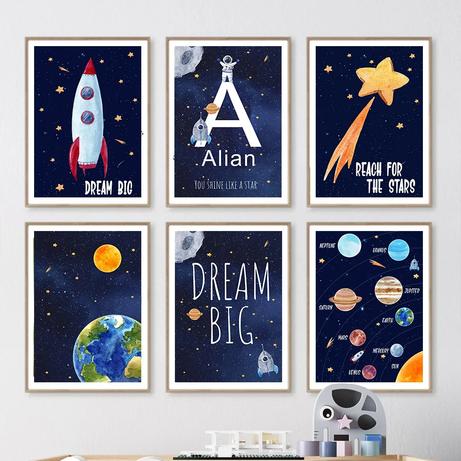 1pc Canvas painting  Custom Na - Kids Education Room avaliação e preço