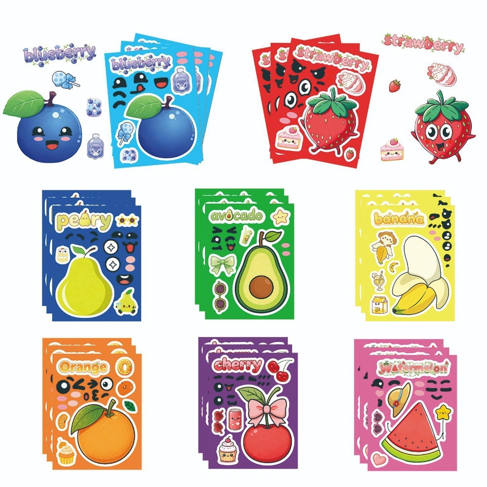 8 Sheets Make Face Cute Cartoo - Kids Education Store avaliação e preço