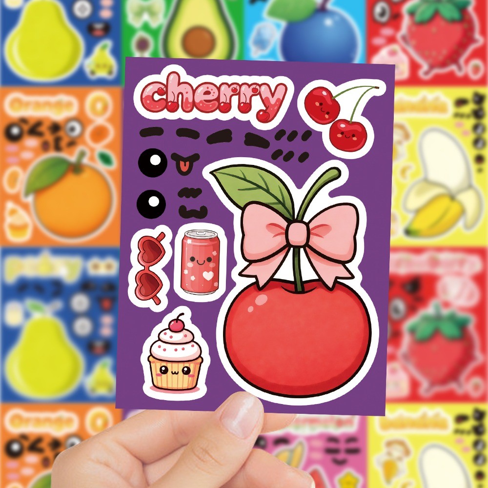 8 Sheets Make Face Cute Cartoo - Kids Education Store avaliação e preço