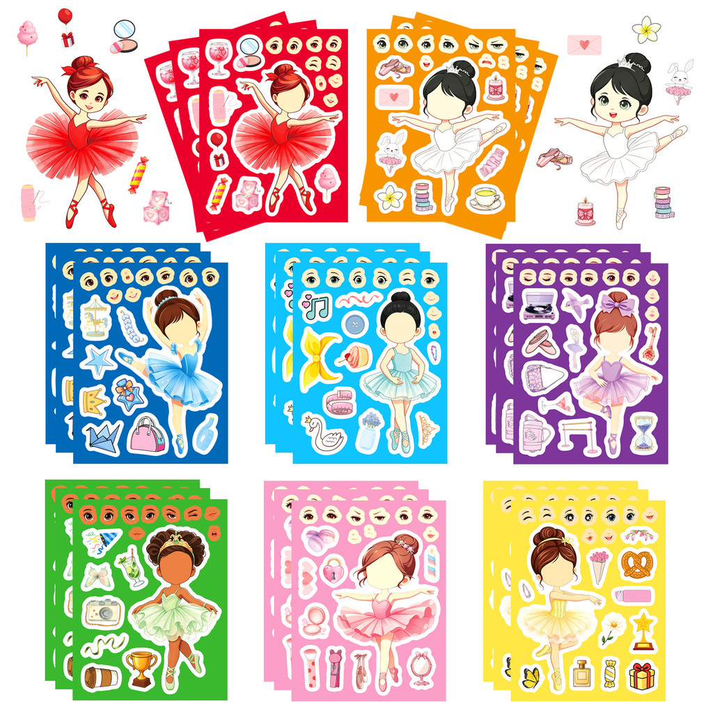 8Sheets Ballet Girl Make Face  - Kids Education Store avaliação e preço