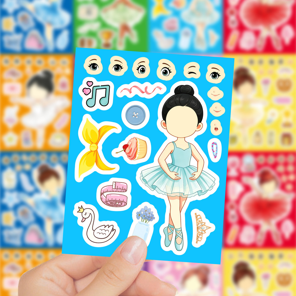 8Sheets Ballet Girl Make Face  - Kids Education Store avaliação e preço
