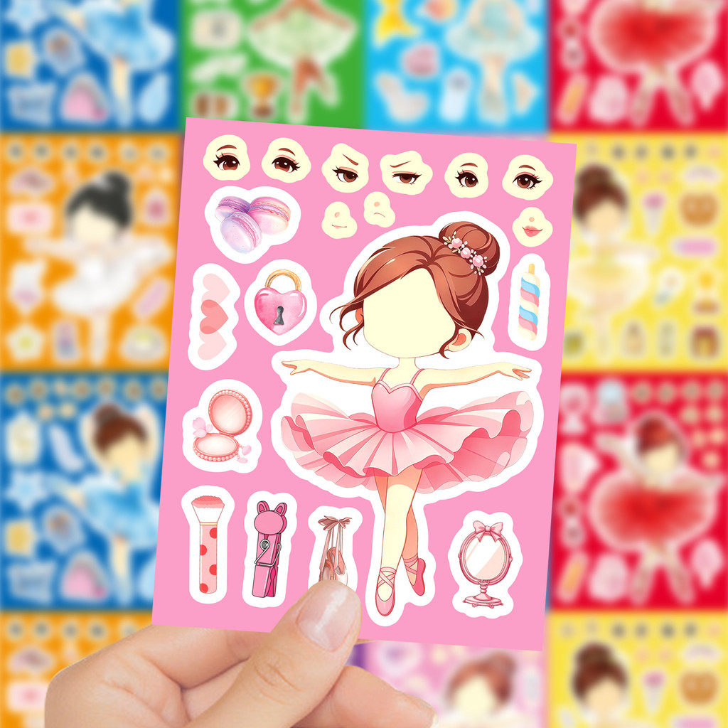 8Sheets Ballet Girl Make Face  - Kids Education Store avaliação e preço