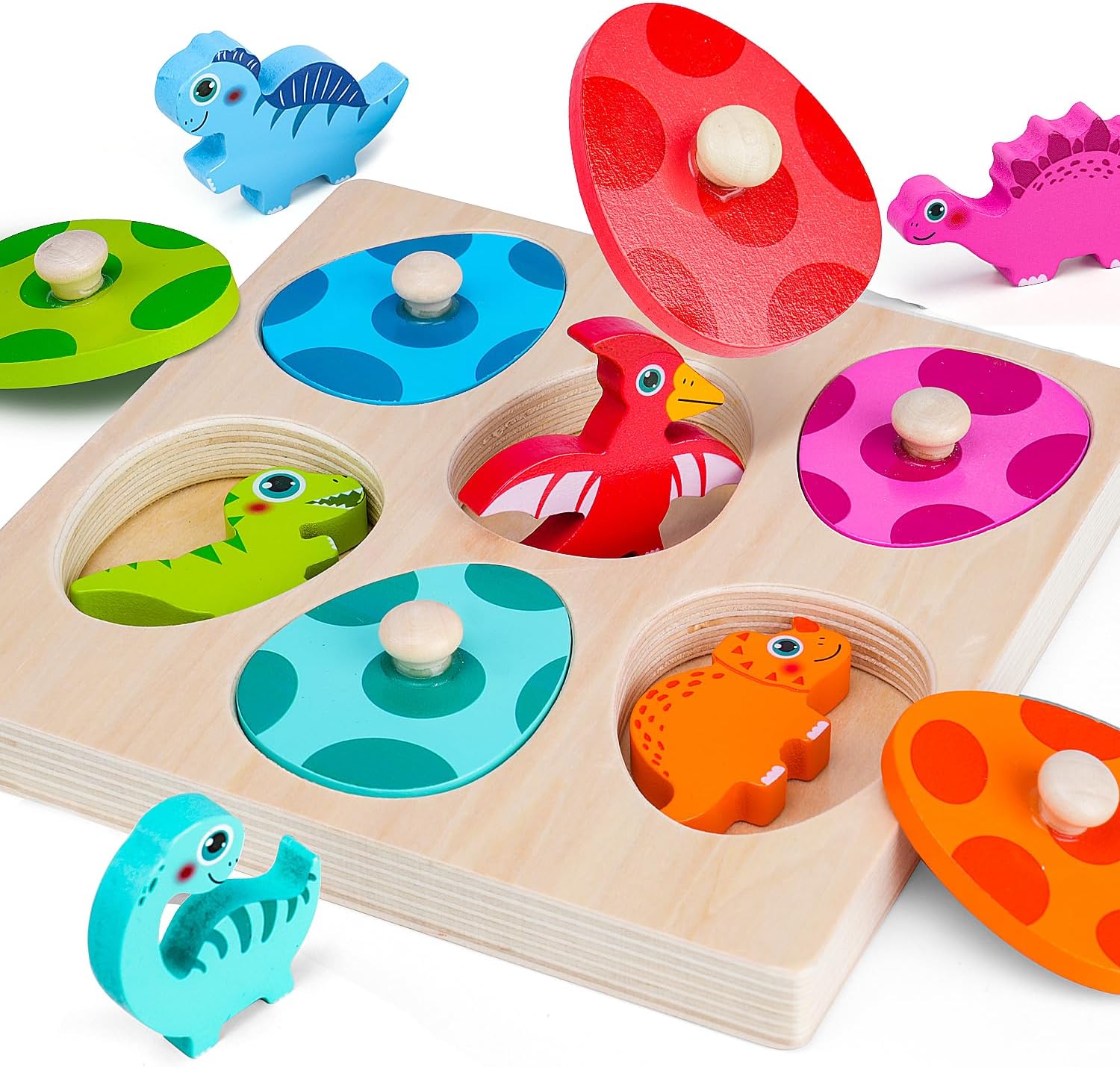 Wooden Dinosaur Jigsaw Puzzle  - Kids Educational Game 3 avaliação e preço